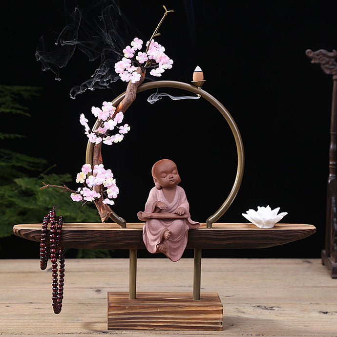 Baby Buddha Backflow Incense Burner Holder Kit